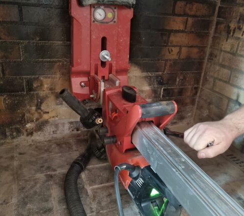 Scellement tige carottage